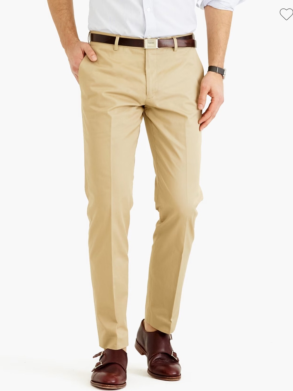 J.CREW Khaki Ludlow Slim-fit suit pant in Italian cotton chino Size 34 X 32